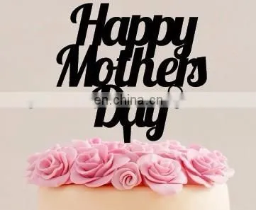 Happy Mother's Day Acrylic Cake Topper Black Cake Topper