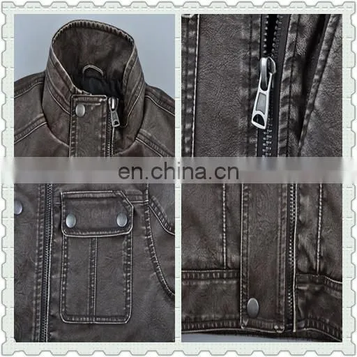 2015 lastest fashion mens hot selling garment dye leather jacket