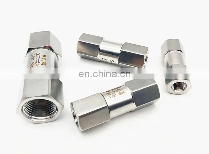 304 stainless steel split check valve 1/4 1/2 hexagonal wire check valve