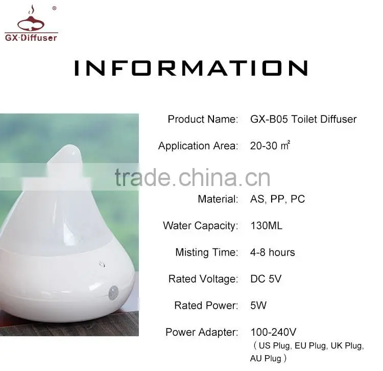 GX DIFFUSER GX-B05 Mist air aroma diffuser LED night lamp cool mist new design car humidifier