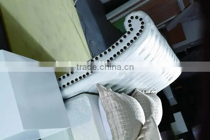 hot sale genuine leather bed with stainless steel