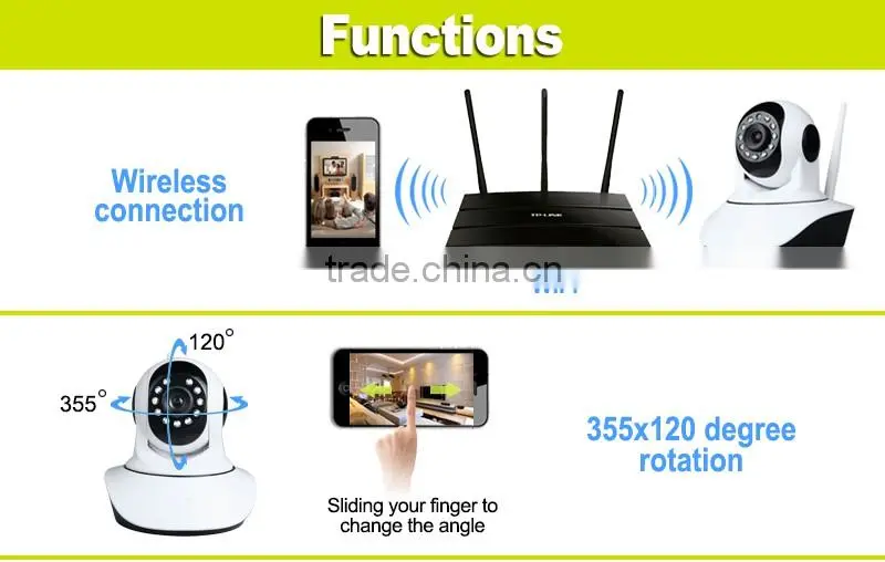 CCTV Home Security Camera System PTZ IP Camera 720P HD Wifi Cell Phone Controlled Remote Camera
