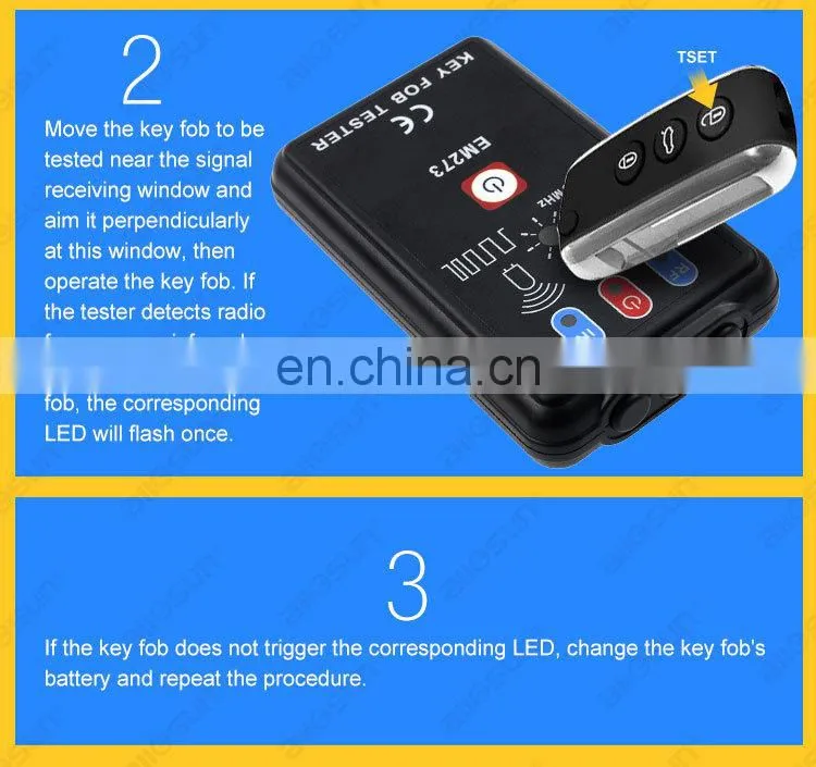 Remote Controller Tester Radio Frequency Keyfob Tester Handheld Portable Infrared Remote Test all-sun EM273