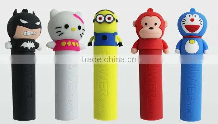 PVC portable mobile 2600mAh power bank with ROHS FCC MSDS