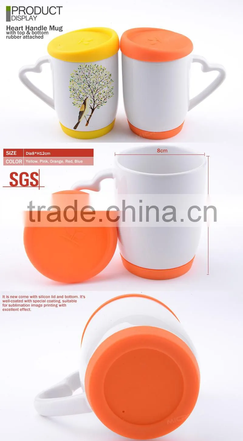 MERRY CHRISMAS ceramic mug factory for sublimation, 11oz heart handle ceramic sublimation mug