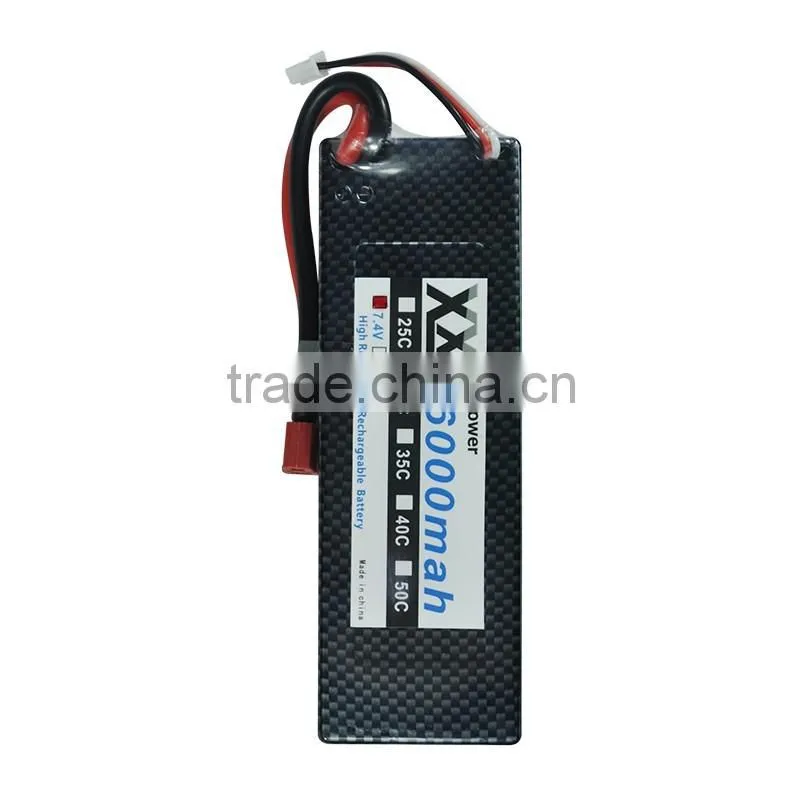 high rate 6000mah 7.4v 50c rc car battery pack for rc drift car