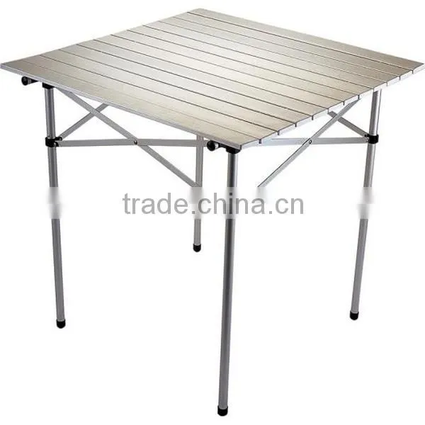 Heavy duty silver aluminium foldable camping table