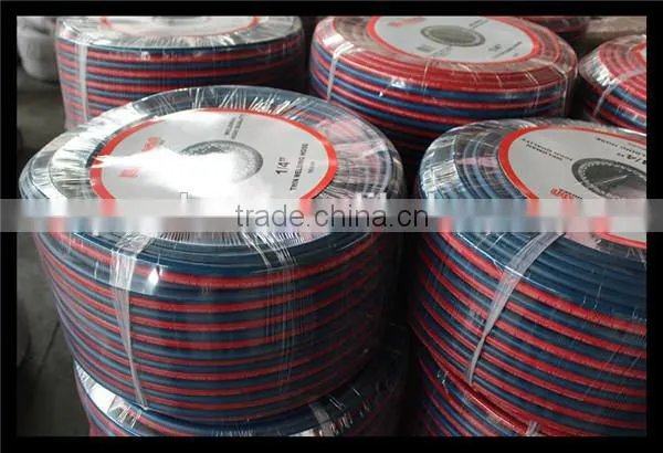 ID1/4'' x50FT Rubber twin Line welding hose with adapters for gas soldering, cutting