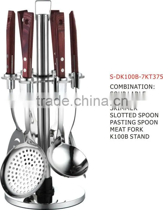 WOODEN HANDLE KITCHEN UTENSIL SETS