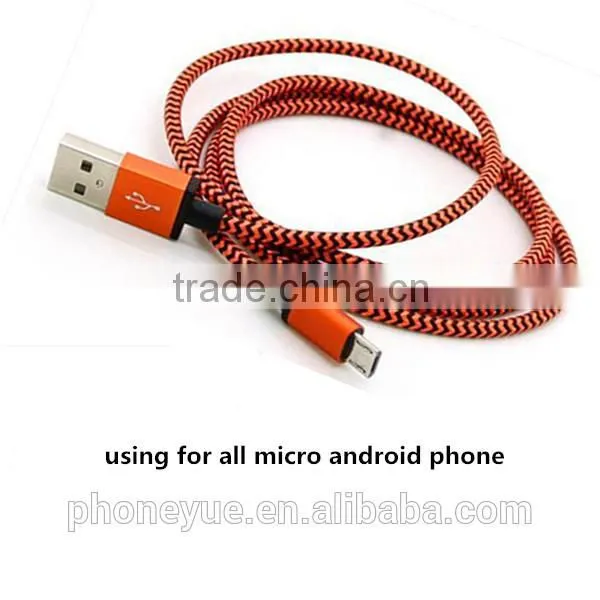 colofrul nylon braided usb charger charging cable for iphone 5/6