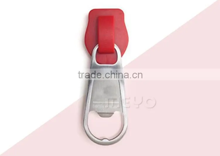 Novelty zipper shape portable water bottle opener promotion