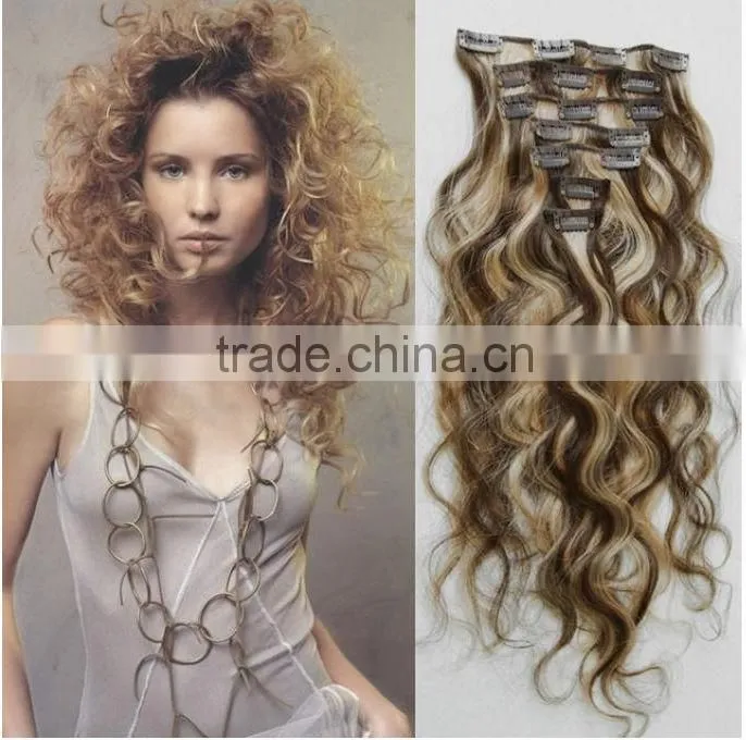 hot selling popular new design sexy clip in hair extensions