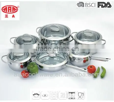 304 Stainless Steel Cookware with Induction Bottom