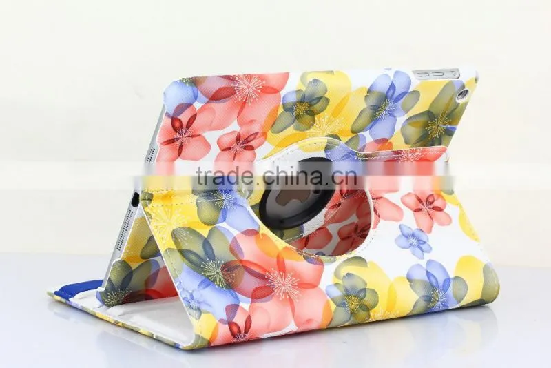 Fashion Peach Flower Series For iPad mini 4 Flip Leather Case 360 Degree Rotation Case TB-0004