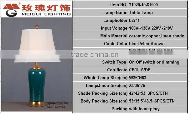elegant jasper porcelain lamp for bedroom