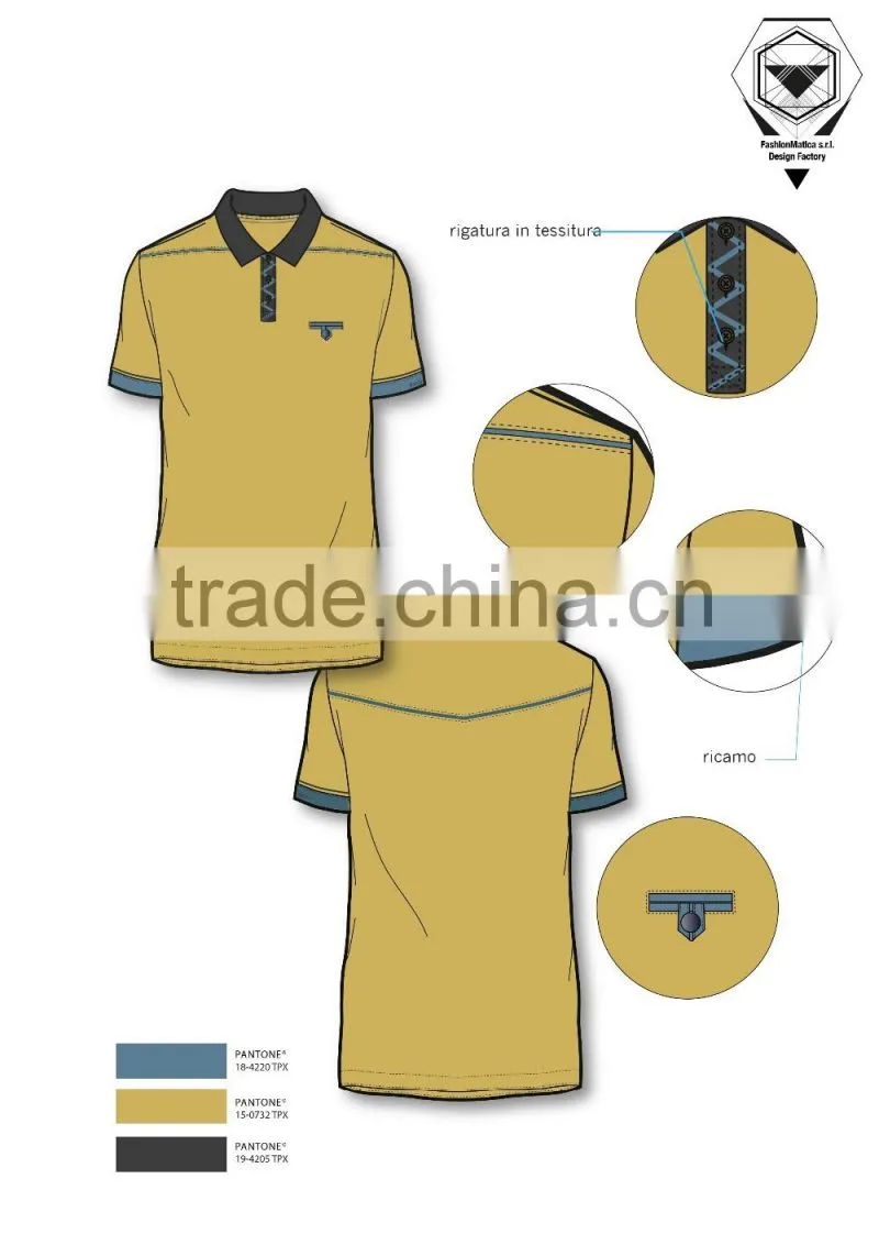 Men's polo golf shirt in Yellow Italy fashion design ODM service