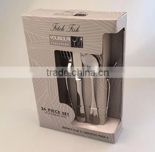 New Style gold-plated color flatware cultery set 6003