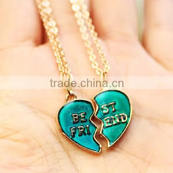 2016 New Fashion Gift Color Change Mood Heart Pendant Necklace for Wholesale