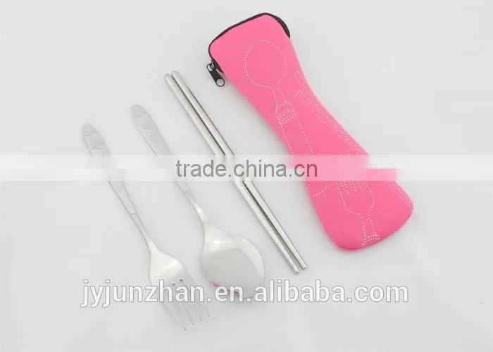 Direct factory Flatware spoon chopsticks with water-proof cloth bag packing