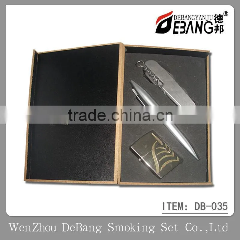 2015 Hot Sales Lighter gift sets/lighter+knife+pen gite sets