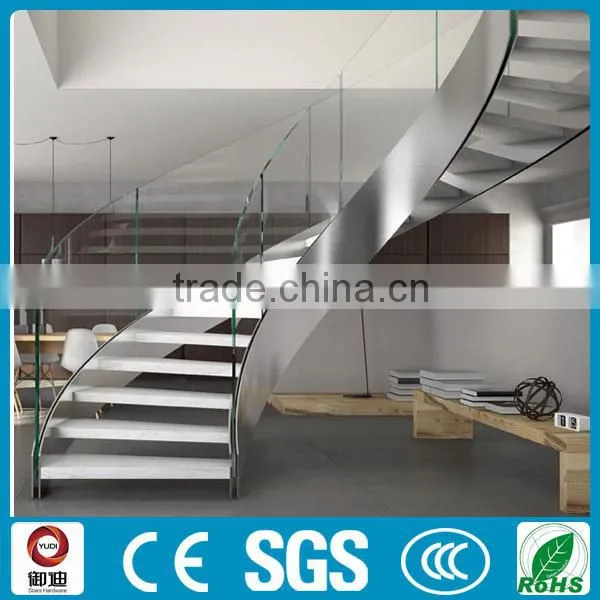 wood tread metal arc stair for house project used in indoor