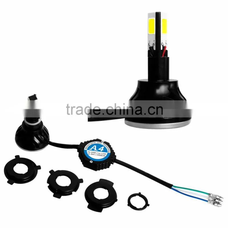 Motorcycle / car accessories 24W H4 H6 H7 universal 4 side motorcycle led headlight for fz16 bajaj 150cc pulsar motor M4-led