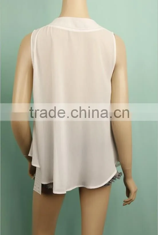OEM ODM 100% polyester blouse designs fashion cutting blouse design
