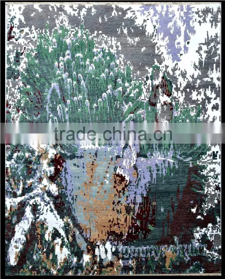 Modern Wool Bamboo Silk Carpet