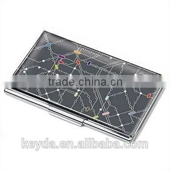 silvery with tree pattern credit card holder metal card holder name card holder