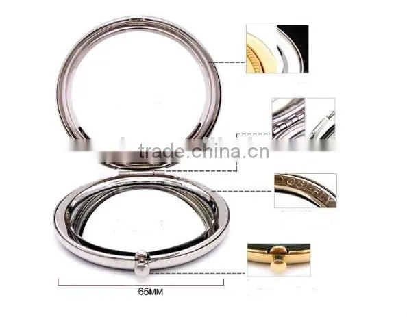 2015 fashion design crystal lattice metal pocket mirror flexible pocket mirror