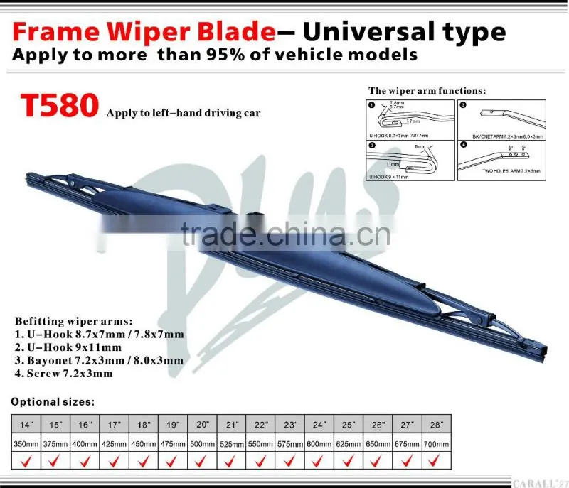 Left-hand Driving Car Universal Conventional Wiper Blade T580
