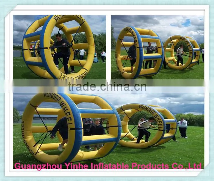 2015 EN14960 new design inflatable grass rolling ball