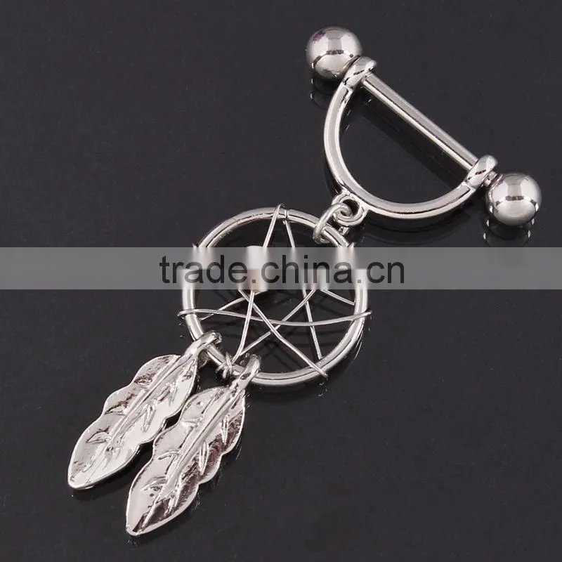 Dream Catcher Nipple Ring Barbell Bar
