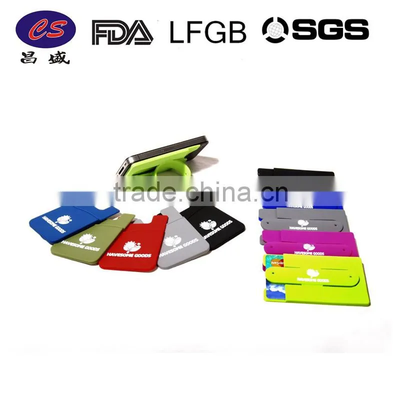 silicone rubber credit card holder for cellphone