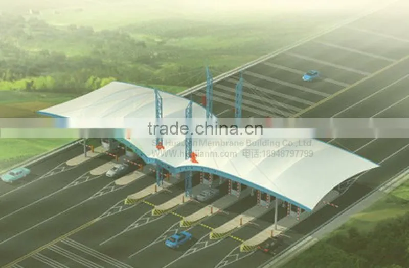 New design ETFE economical toll stations membrane structure with self-cleaning