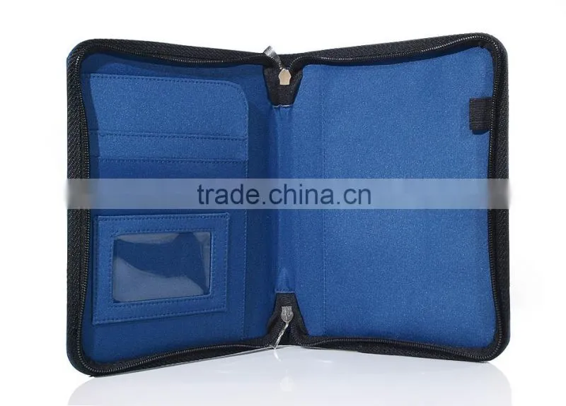 Waterproof Chief blue color genuine leather cover for notebook