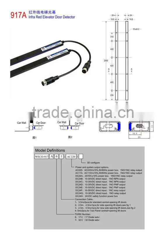 WECO / elevator safety light curtain 917A