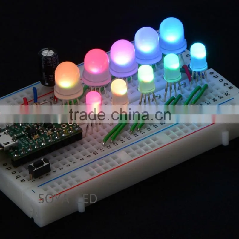 Through hole addressable 5mm RGB pixel LED Lamp P9823 ws2811