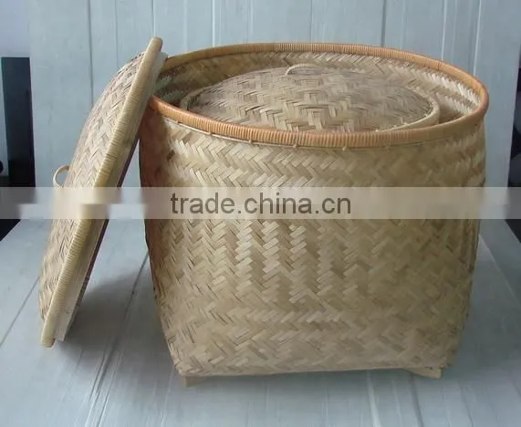 Cheap Bamboo basket from Vietnam, laundry basket with lid