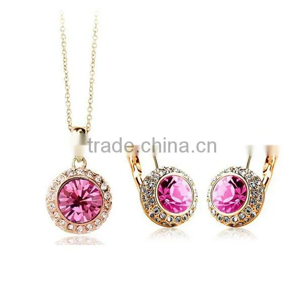 crystal cheap necklace and earring sets, fancy necklace sets