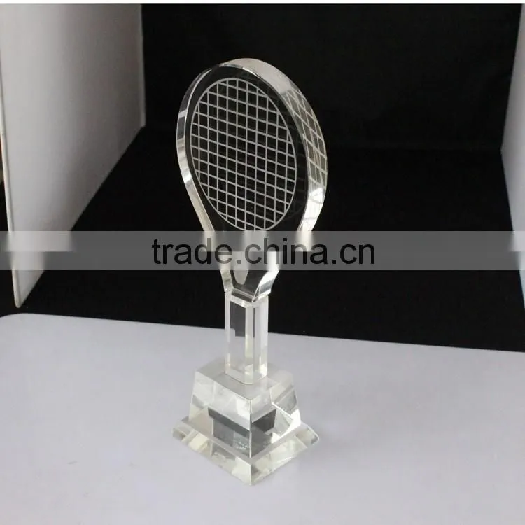 Nice unique design tennis crystal trophy and awards