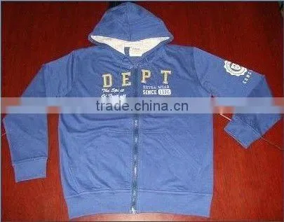 Blue Color 100% Cotton Hoody Unisex Jacket