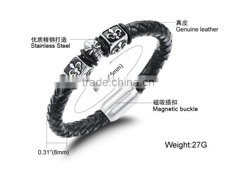 Skull Bracelet Leather Goods From Mexico Bracelets 2015 Leather Wrap