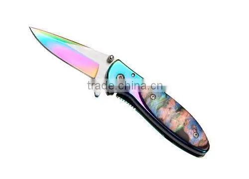 Rainbow Color Blade Stainless Steel Folding Knife