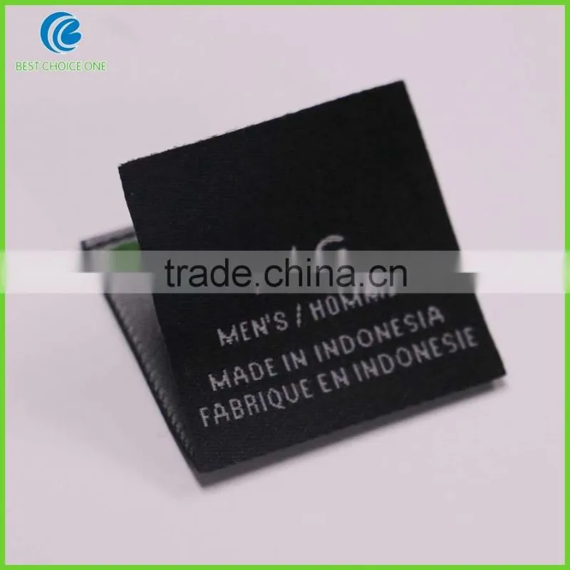 High Density Center Fold Garment Woven Label For Clothing