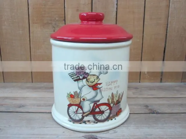 Storage type chef design ceramic food grade storage jar