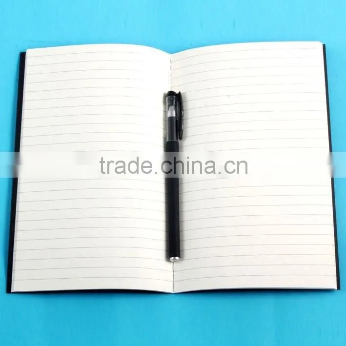 Black Pu leather notebook diary with pocket inside