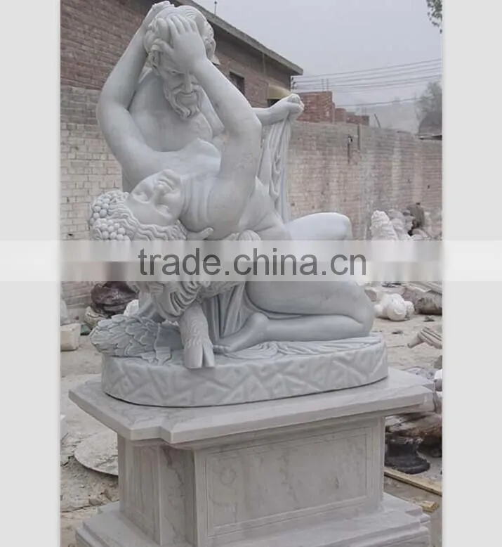 Chinese Interesting Stone Women and Sheep Sex Sculpture