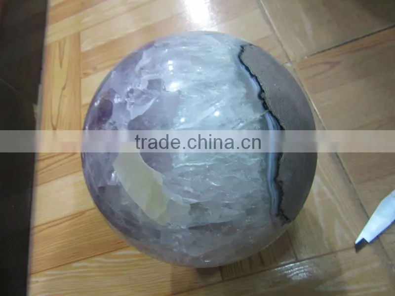 2015 hot sales natural amethyst crystal laughing balls