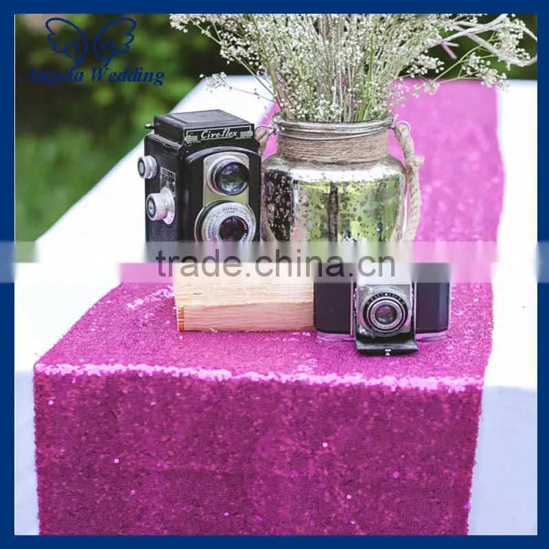 RU009P New tiny pink sequins table runner